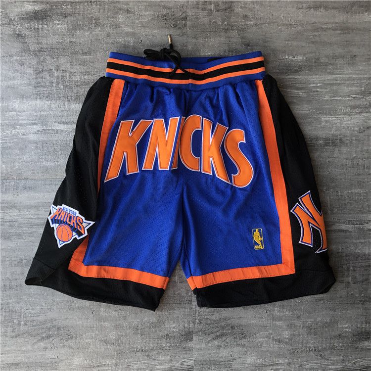 Cheap Men MLB New York Knicks Blue Shorts